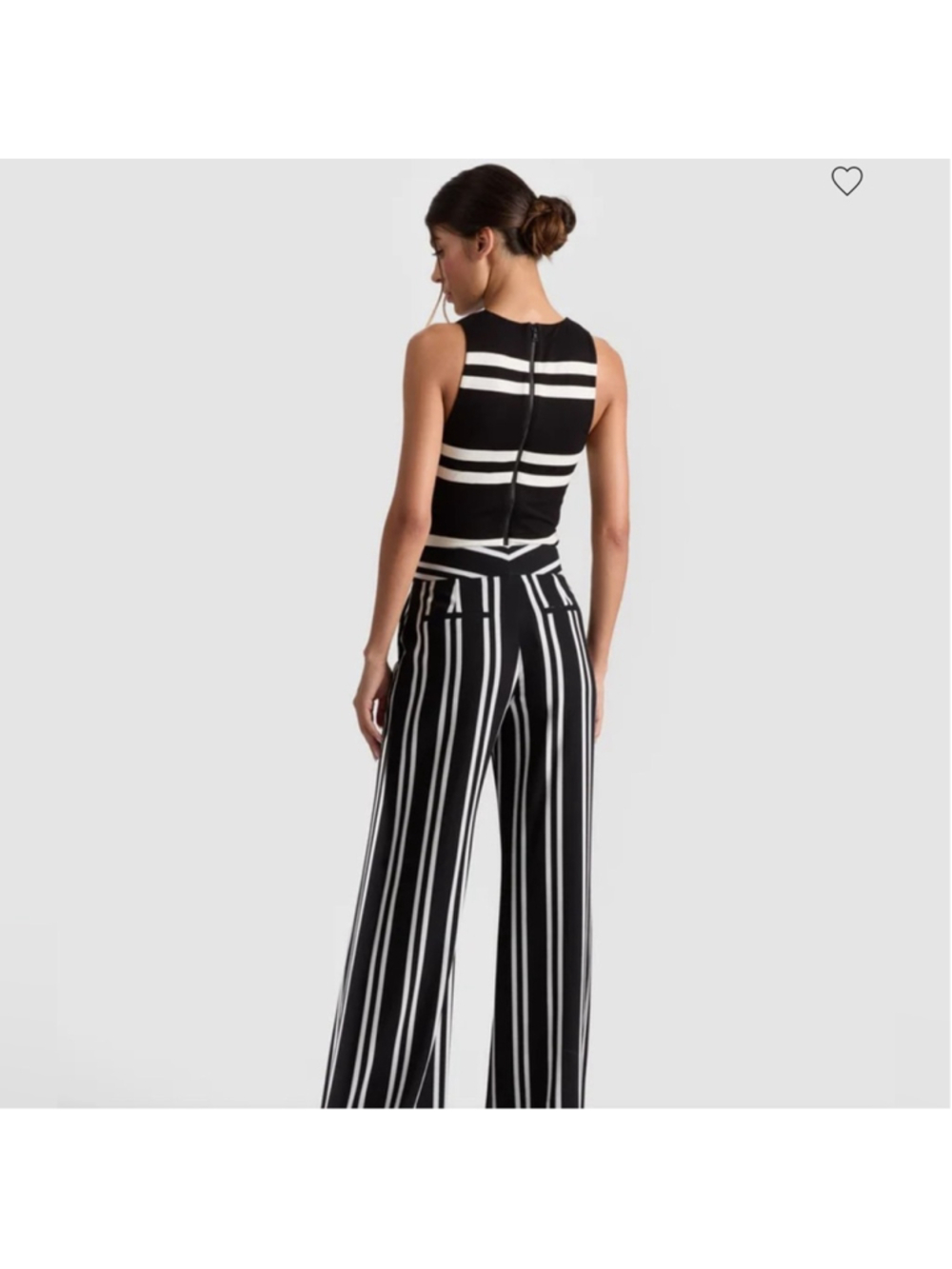 Alice + Olivia Rothy Bodysuit, Paddleboard Stripe Black/Ecru - Picture 3 of 11